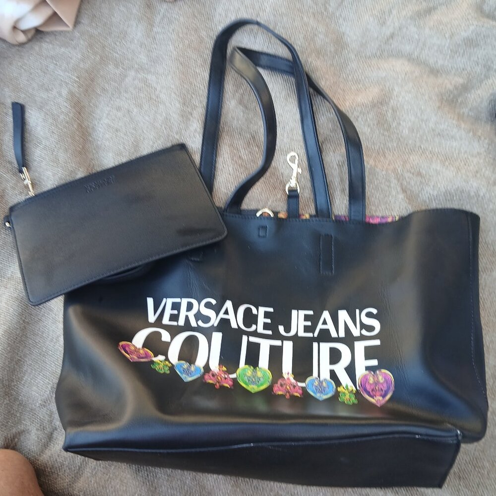 Versace Jeans COUTURE tote bag with wristlet nwot